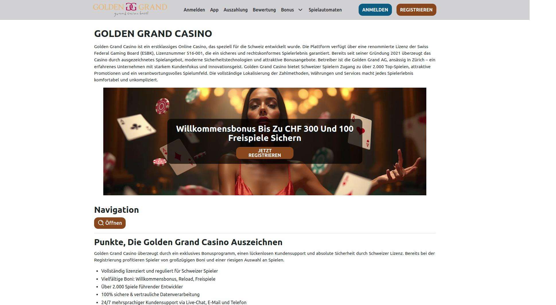 Einzahlungs- und Auszahlungsprozesse im Golden Grand Casino